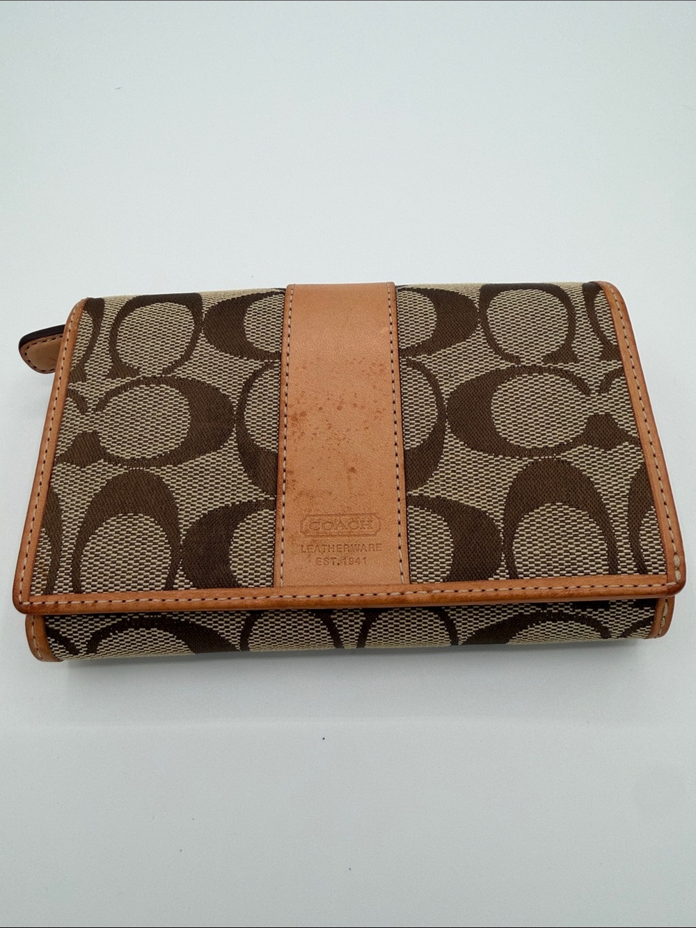 Coach Set Brown and Tan Signature Canvas Shoulder Dome Bag with Wallet 2000 - Picture 10 of 14